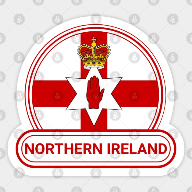 Northern Ireland Country Badge - Ulster Banner Northern Ireland Flag Sticker by Yesteeyear